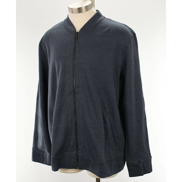 HANRO Mens Lava Rock Gray ALEXIS Full Zip Double Face Cotton Jacket XXL NWT